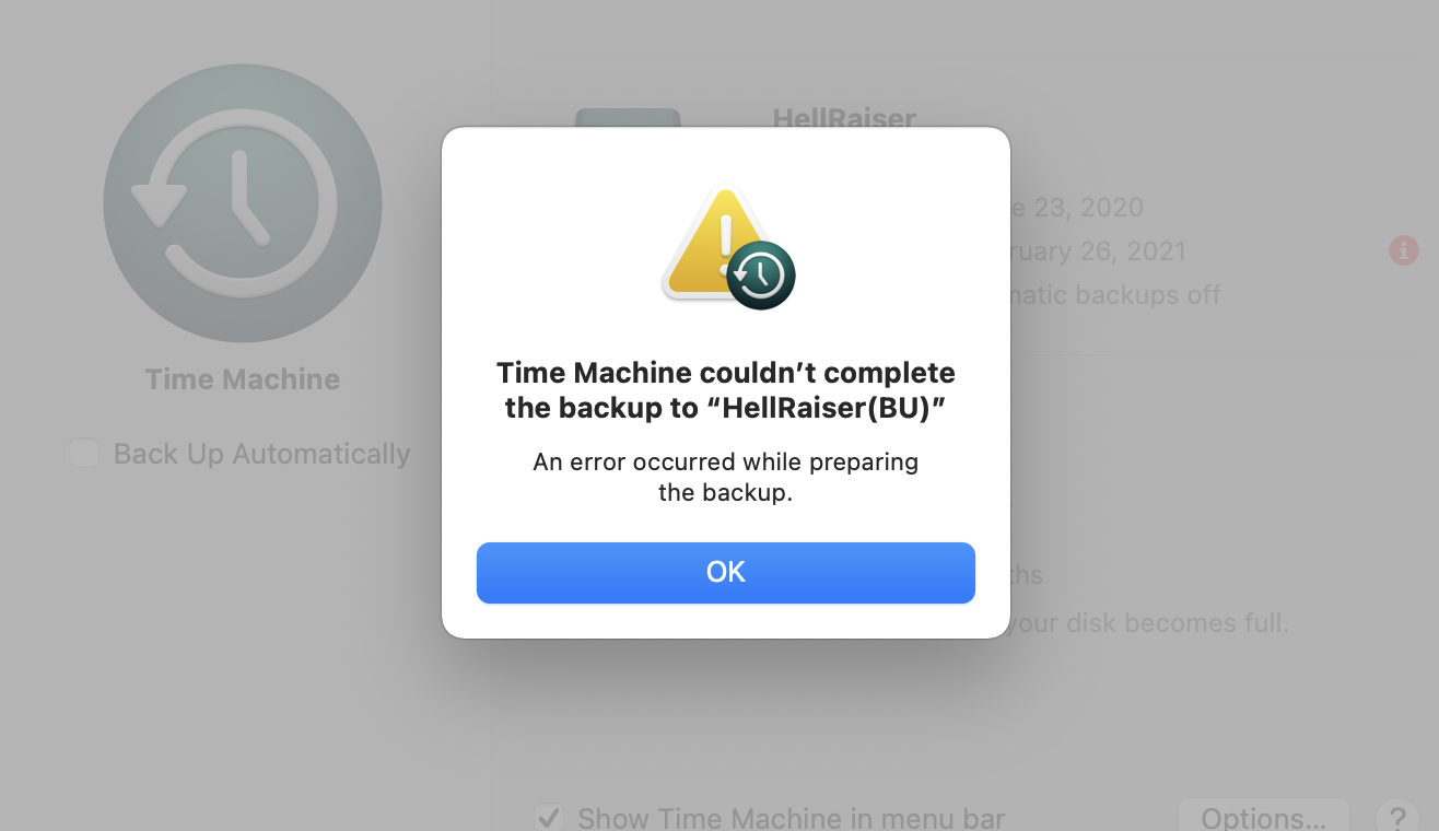 Fix Time Machine Could Not Complete the Backup Error 5 Fix Time Machine Could Not Complete the Backup Error